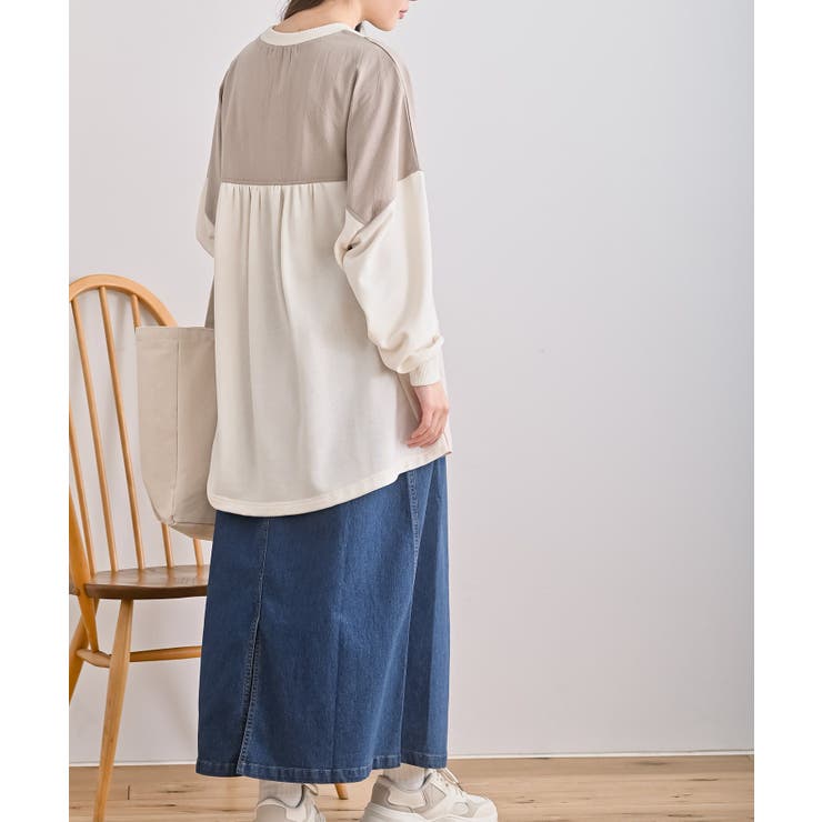 裏毛ワッフル切替チュニック | rps | 詳細画像4 