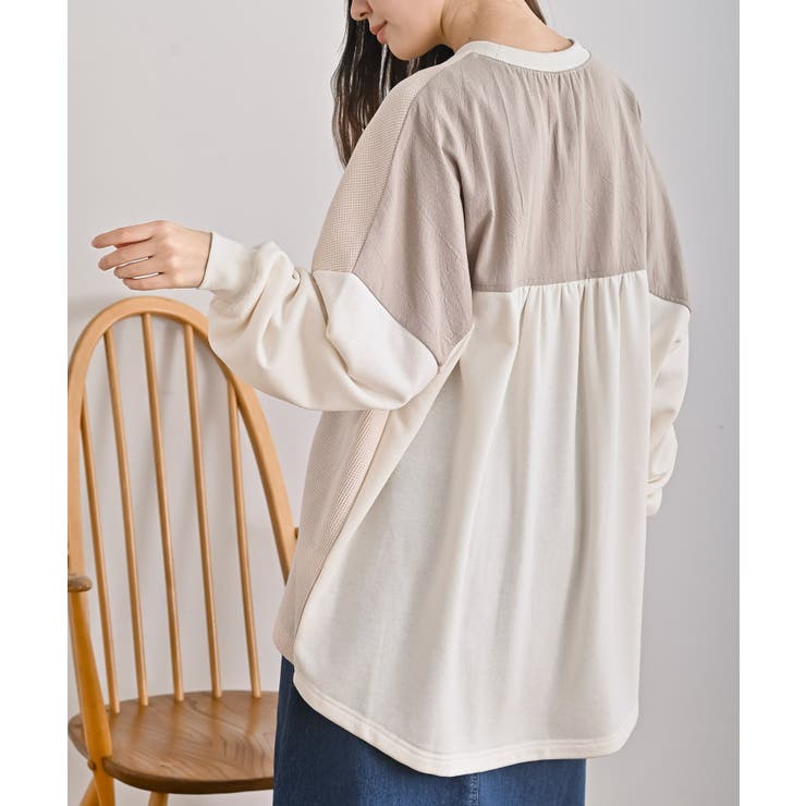 裏毛ワッフル切替チュニック | rps | 詳細画像7 