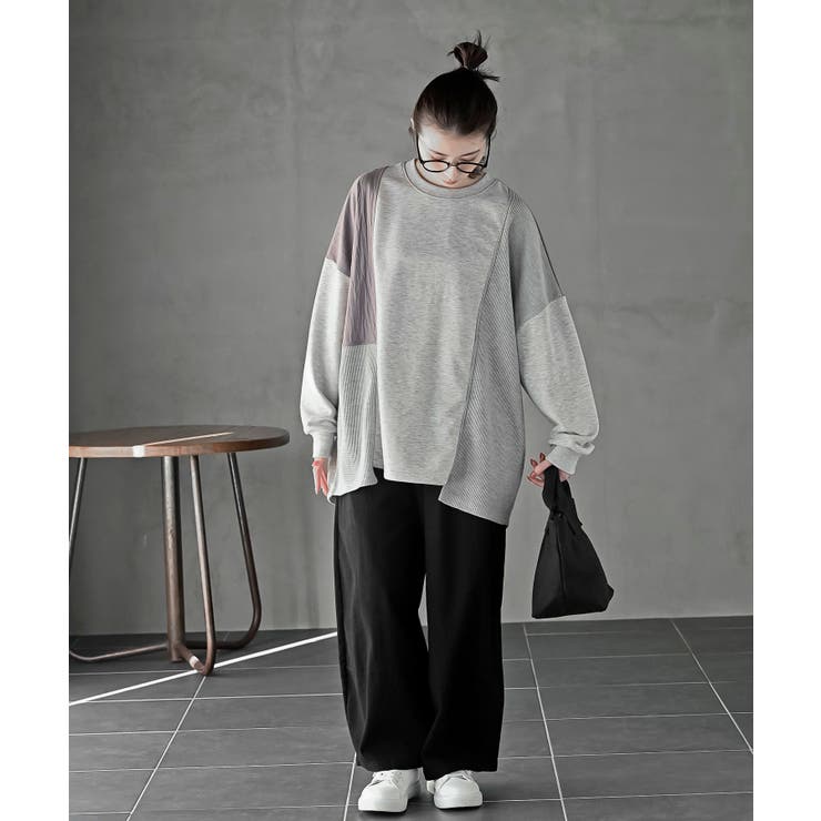 裏毛ワッフル切替チュニック | rps | 詳細画像8 