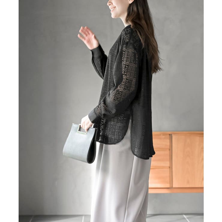 レースノーカラーブラウス | rps | 詳細画像10 