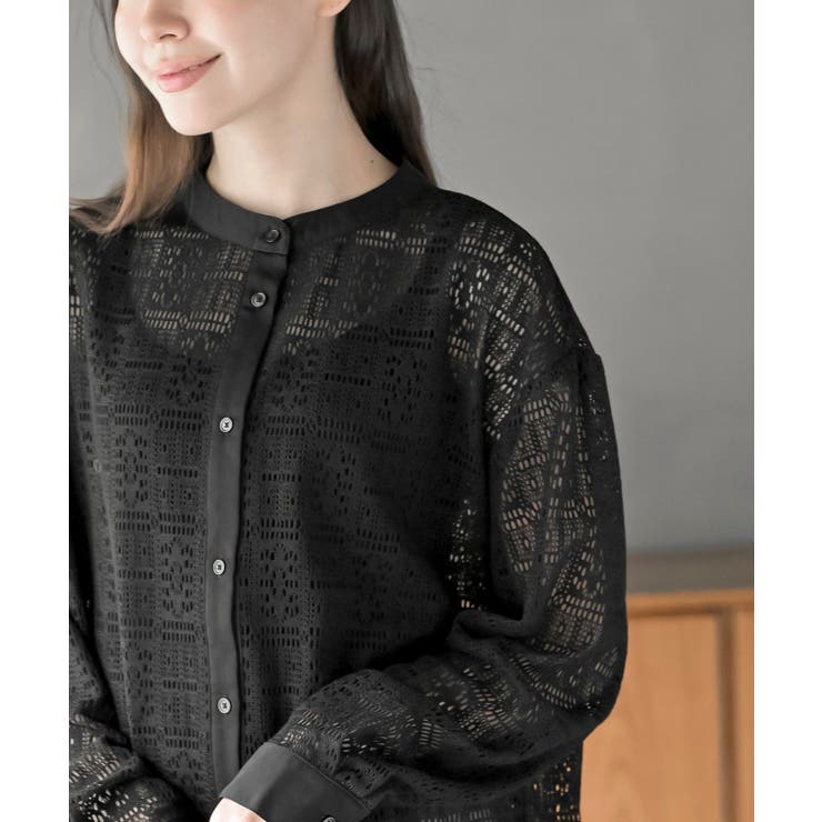 レースノーカラーブラウス | rps | 詳細画像13 