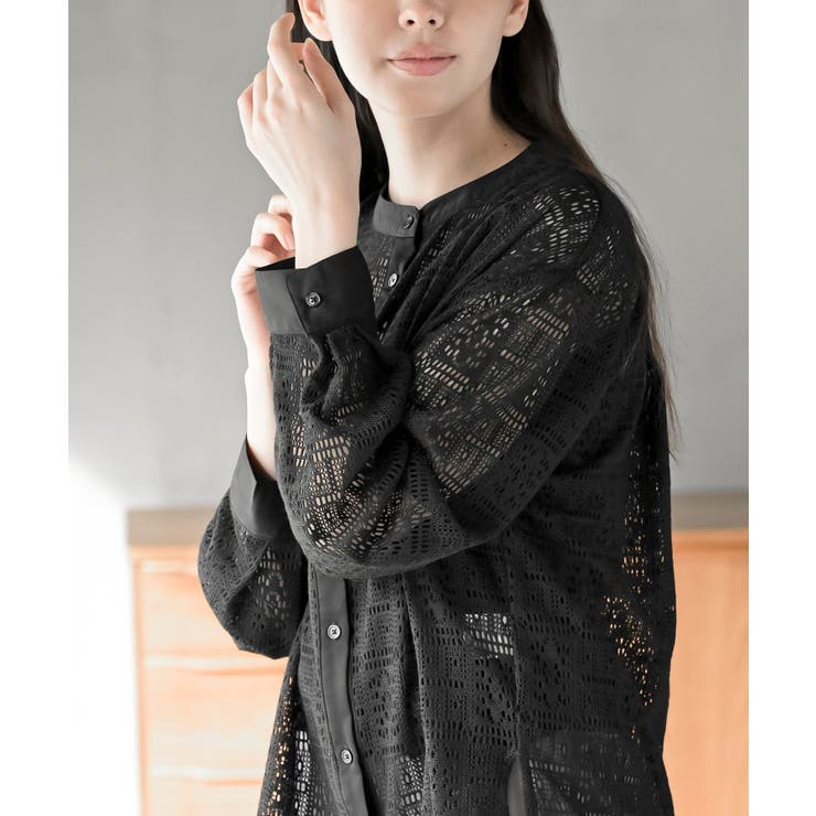 レースノーカラーブラウス | rps | 詳細画像14 