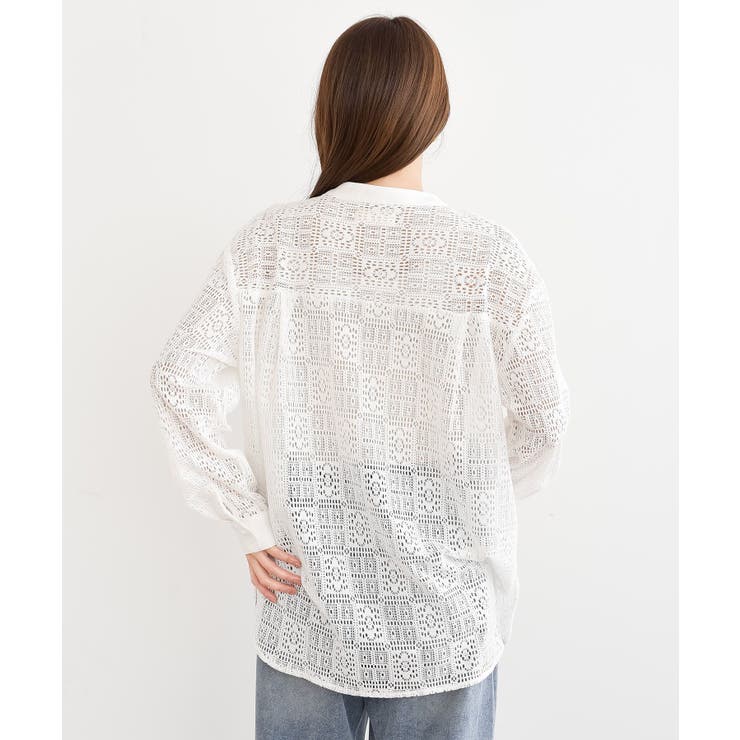 レースノーカラーブラウス | rps | 詳細画像17 