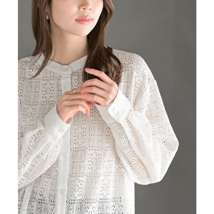レースノーカラーブラウス | rps | 詳細画像5 