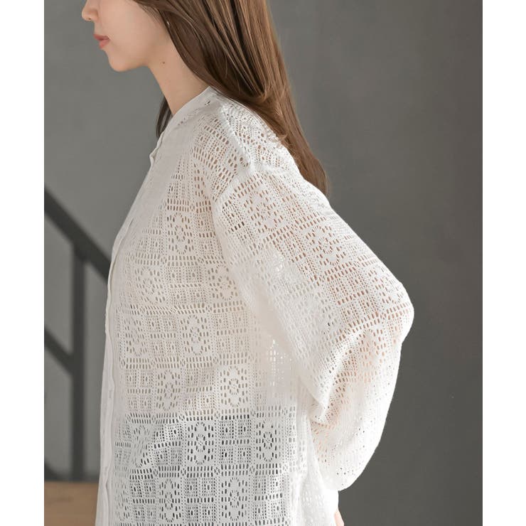 レースノーカラーブラウス | rps | 詳細画像6 