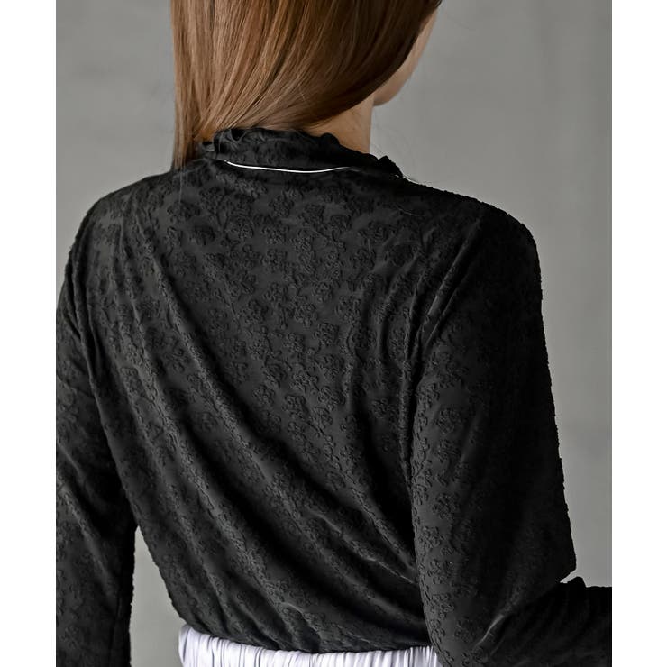 花柄シアーボトルネックカットソー | rps | 詳細画像13 