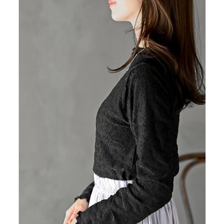 花柄シアーボトルネックカットソー | rps | 詳細画像14 