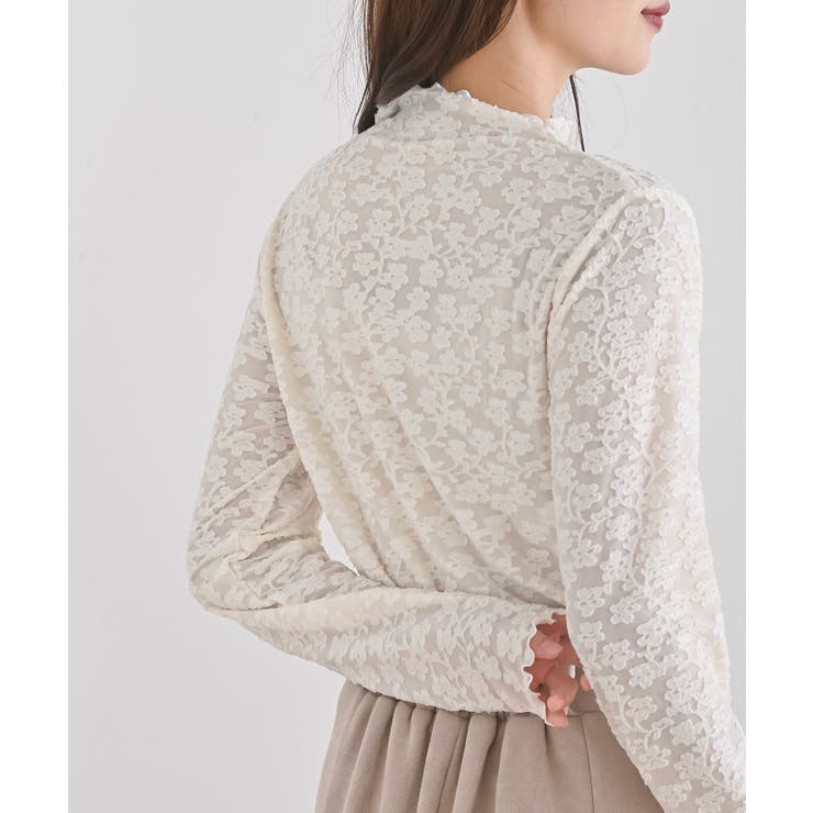 花柄シアーボトルネックカットソー | rps | 詳細画像7 