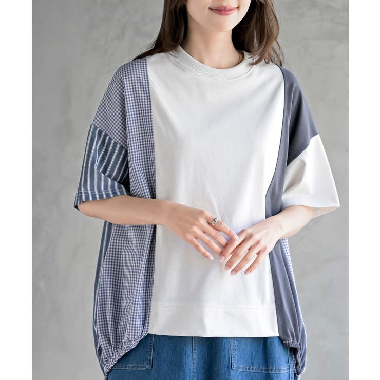 天竺パッチワークコクーンプルオーバー | rps | 詳細画像1 