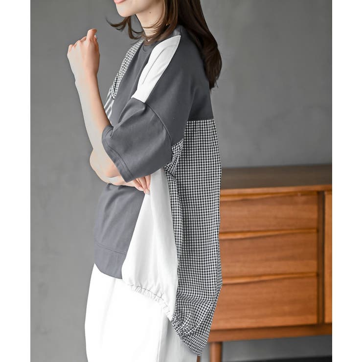 天竺パッチワークコクーンプルオーバー | rps | 詳細画像17 