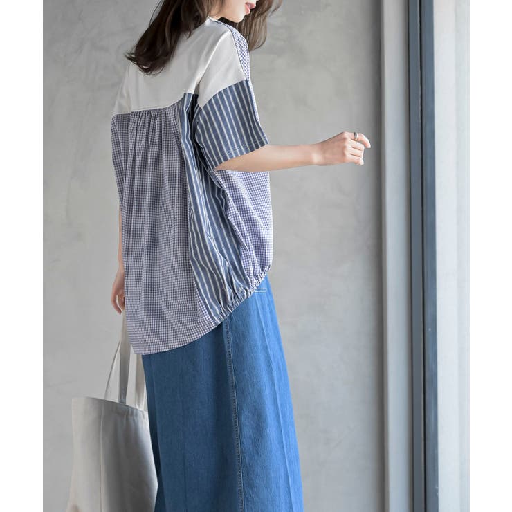 天竺パッチワークコクーンプルオーバー | rps | 詳細画像3 