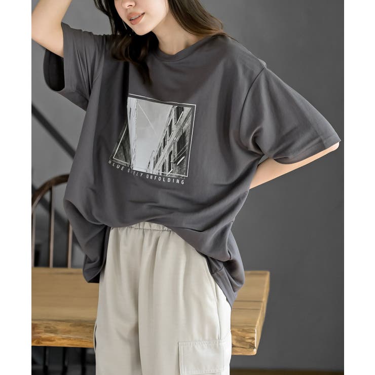 CHACグレー | 箔×タウンフォトプリントＴ | rps