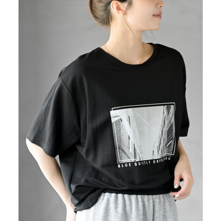 ブラック | 箔×タウンフォトプリントＴ | rps