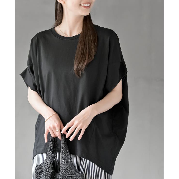 ブラック | 袖切替変形ドルマンＴ | rps