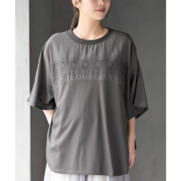 スカラップレース切替ワイドＴシャツ | rps | 詳細画像14 