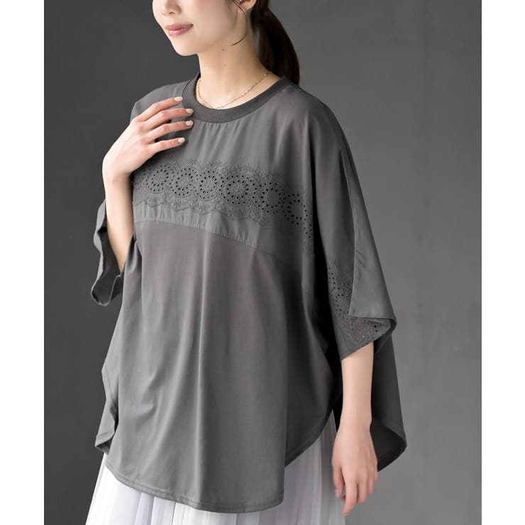 スカラップレース切替ワイドＴシャツ | rps | 詳細画像15 