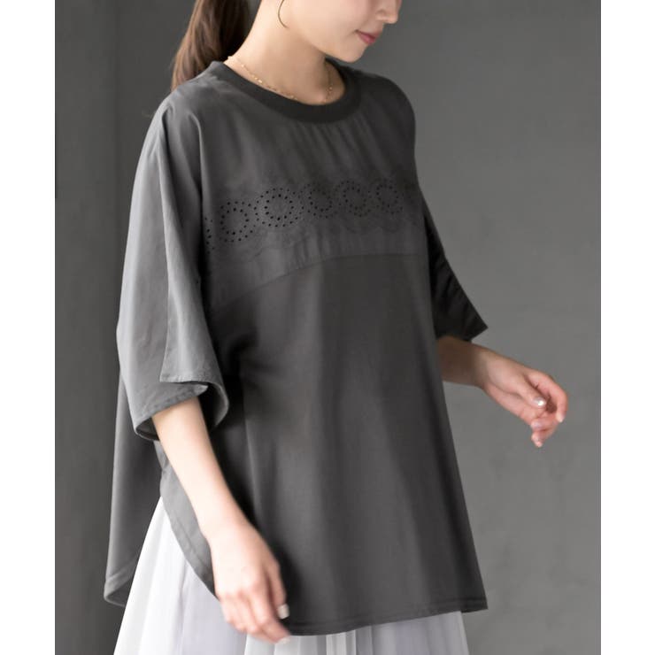 スカラップレース切替ワイドＴシャツ | rps | 詳細画像17 