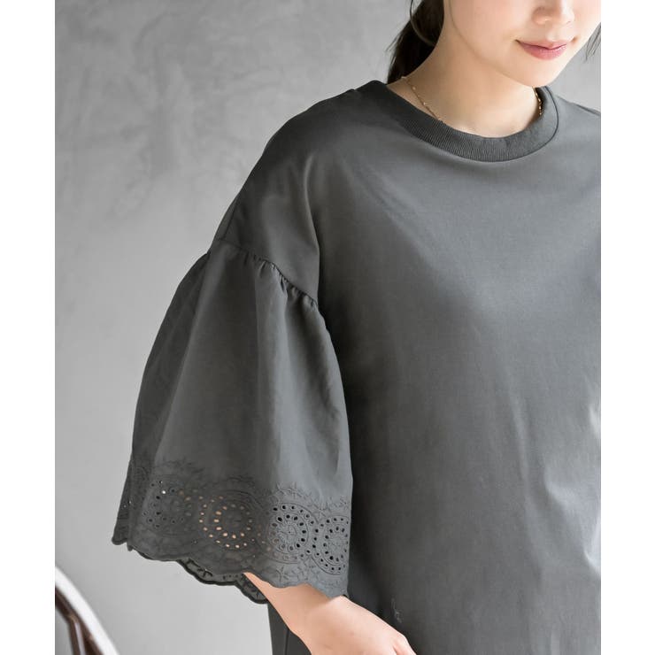 スカラップレース切替フレアー袖Ｔシャツ | rps | 詳細画像6 