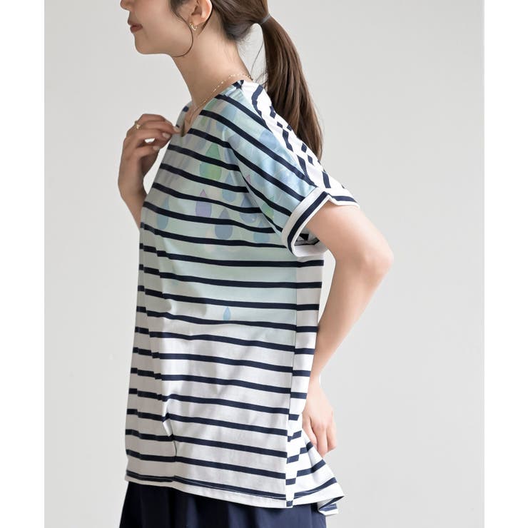 水彩しずくプリントタックＴシャツ | rps | 詳細画像15 