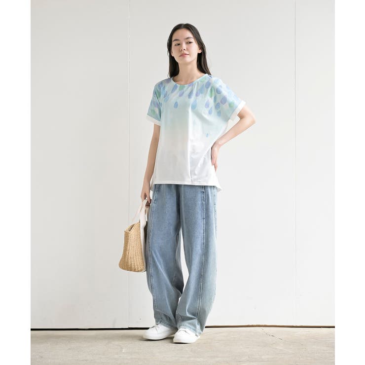 水彩しずくプリントタックＴシャツ | rps | 詳細画像2 