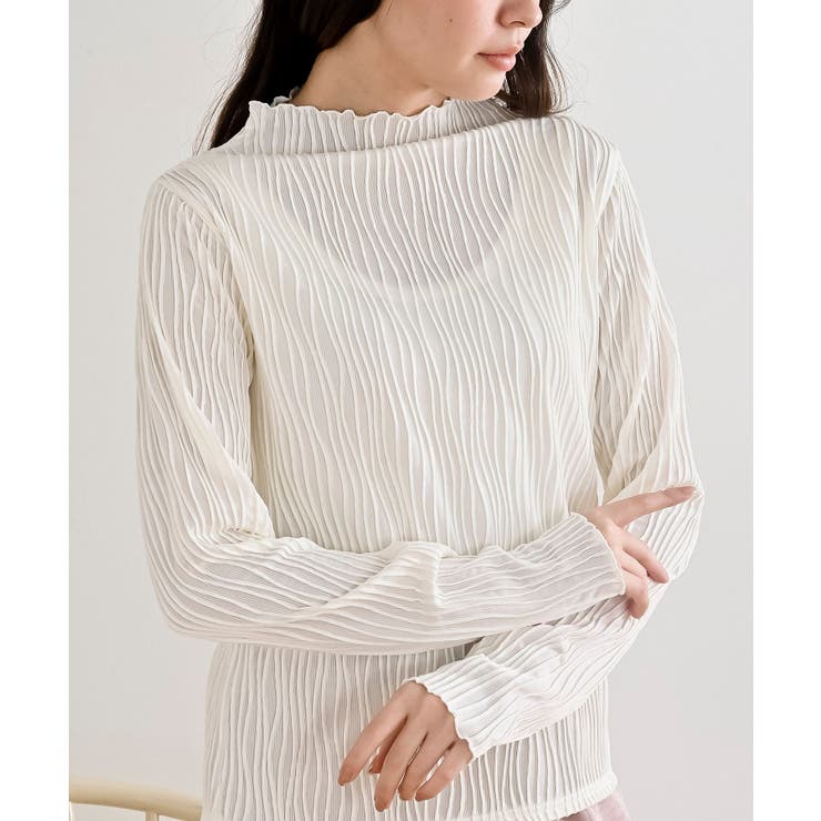 アイボリー | ウェーブジャガードハイネックカットソー | rps