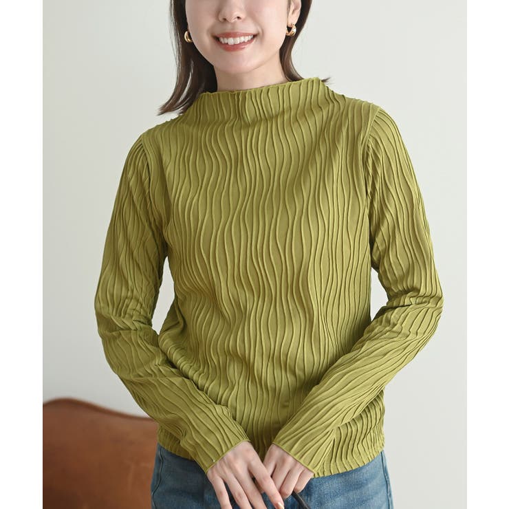 マスタード | ウェーブジャガードハイネックカットソー | rps