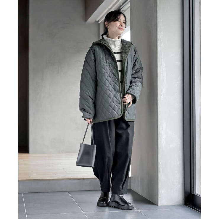 裏ボアフード付きキルティングショートコート | rps | 詳細画像2 