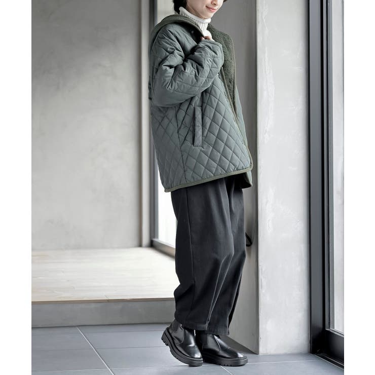 裏ボアフード付きキルティングショートコート | rps | 詳細画像5 