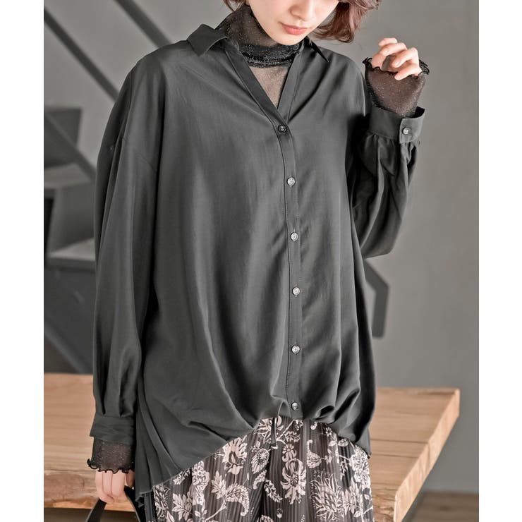 CHACグレー | ＢＡＣＫプリーツ裾タックブラウス | rps