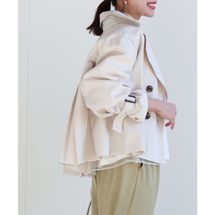 BACKプリーツショートトレンチコート[品番：RPSW0002295