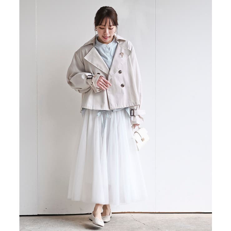 BACKプリーツショートトレンチコート[品番：RPSW0002295]｜rps