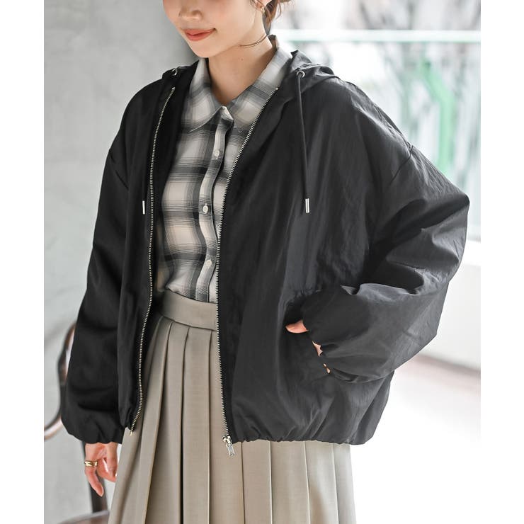 ブラック | ナイロンバルーンフードジップブルゾン | rps