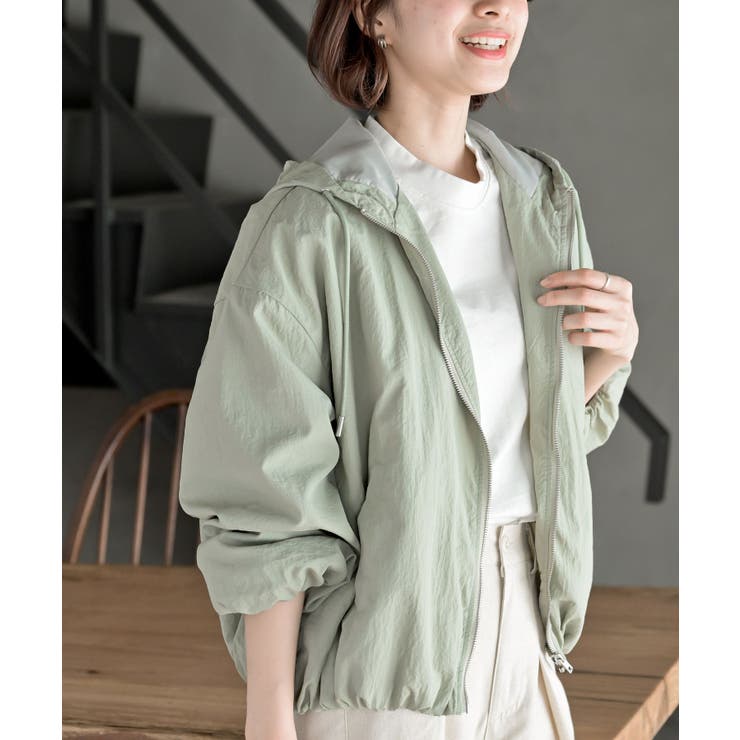 ライトカーキ | ナイロンバルーンフードジップブルゾン | rps