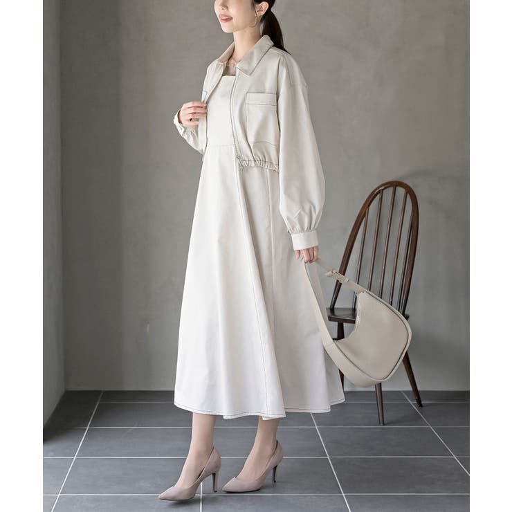 デニムブルゾン×キャミワンピースセットアップ | rps | 詳細画像1 