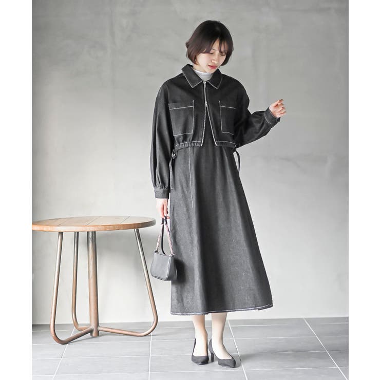 デニムブルゾン×キャミワンピースセットアップ | rps | 詳細画像19 