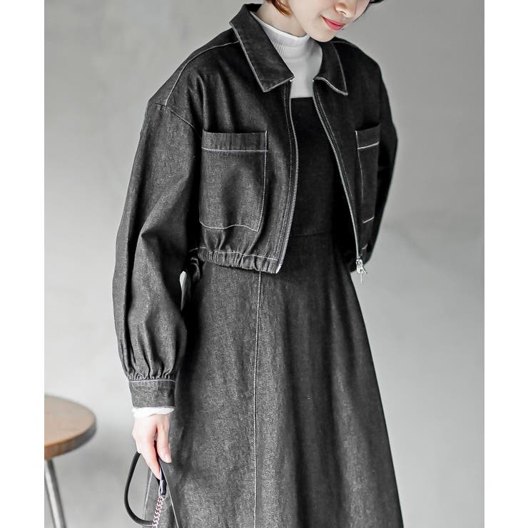 デニムブルゾン×キャミワンピースセットアップ | rps | 詳細画像24 