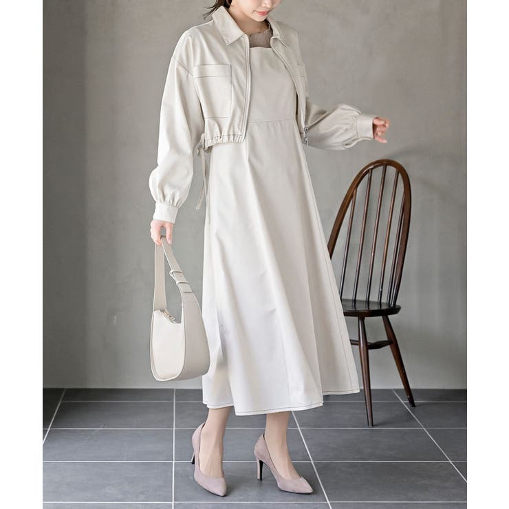 デニムブルゾン×キャミワンピースセットアップ | rps | 詳細画像3 