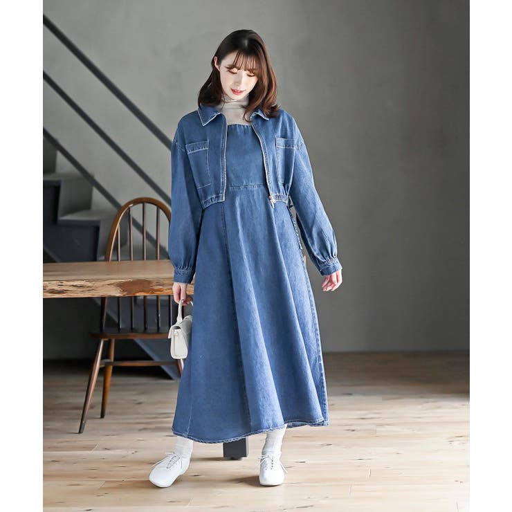 デニムブルゾン×キャミワンピースセットアップ | rps | 詳細画像32 