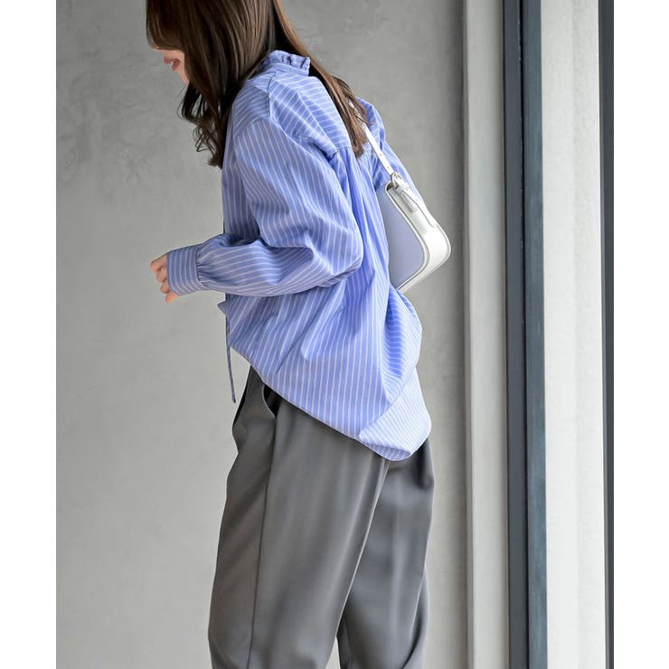 衿フリルボータイシャツ | rps | 詳細画像13 