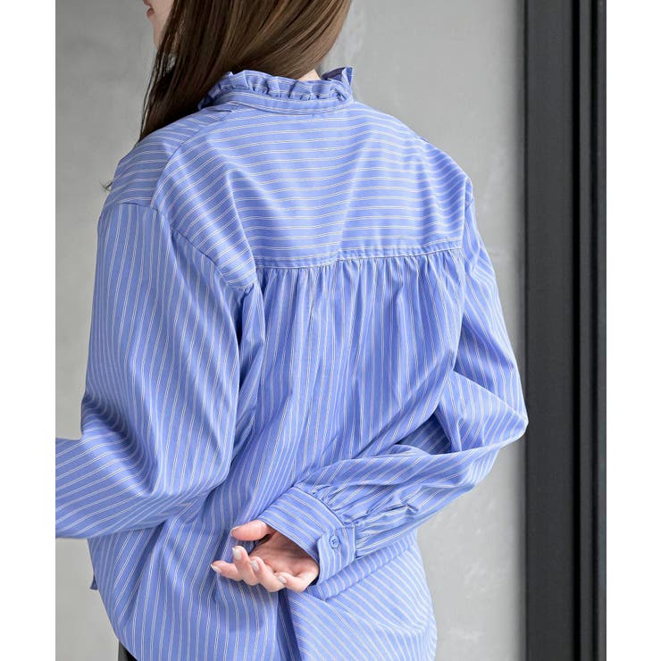 衿フリルボータイシャツ | rps | 詳細画像16 