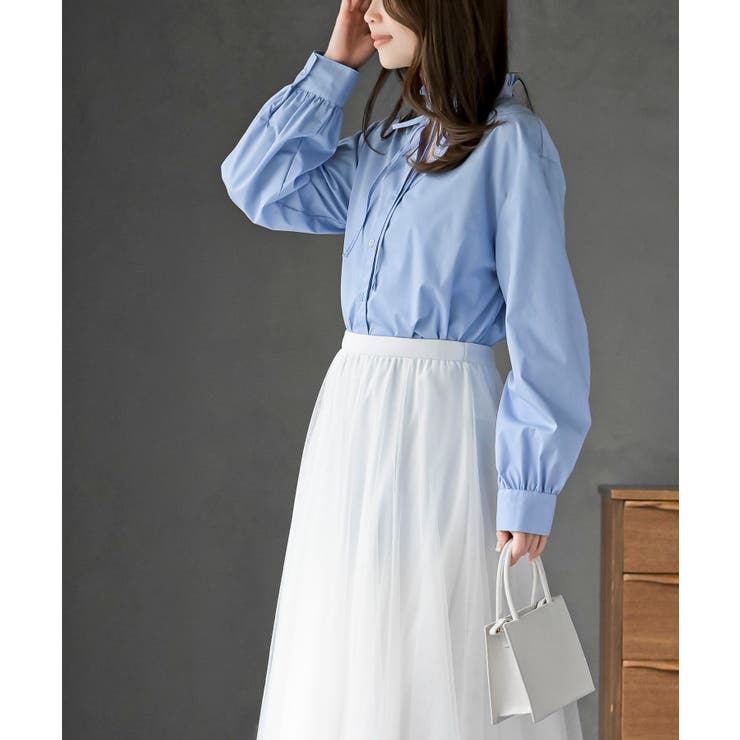 衿フリルボータイシャツ | rps | 詳細画像21 