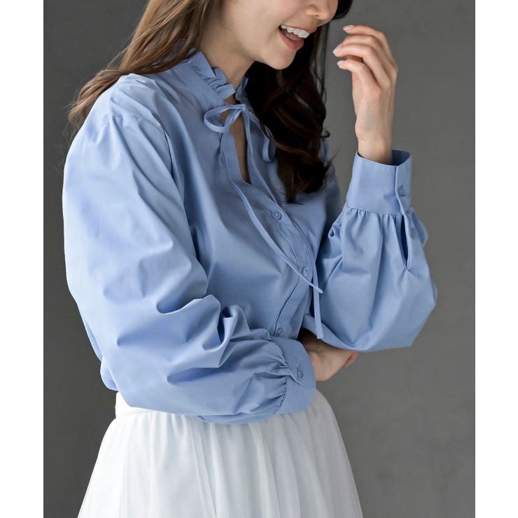 衿フリルボータイシャツ | rps | 詳細画像23 