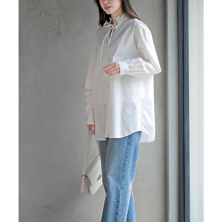 衿フリルボータイシャツ | rps | 詳細画像3 