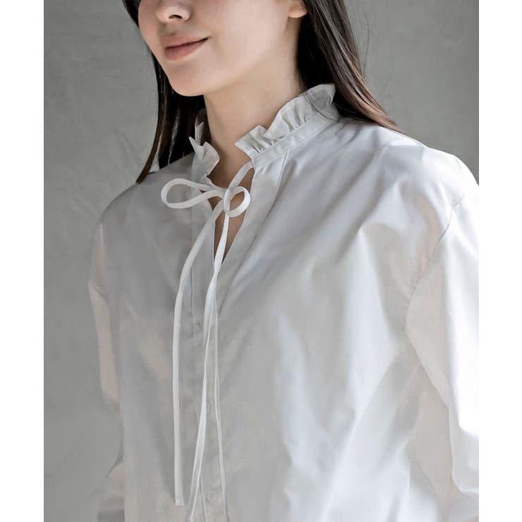 衿フリルボータイシャツ | rps | 詳細画像6 