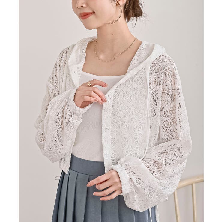レース透かし編みパーカー | rps | 詳細画像1 