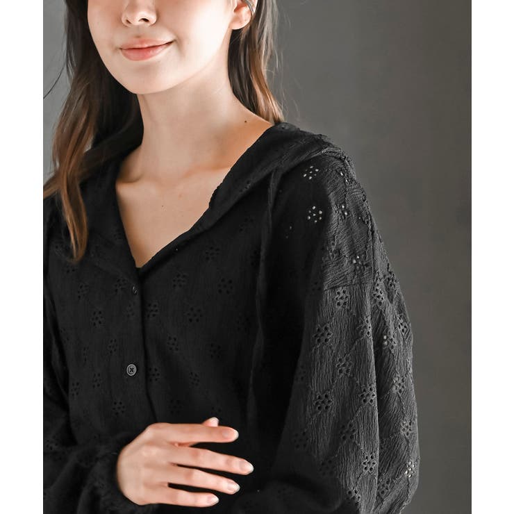 レース透かし編みパーカー | rps | 詳細画像14 