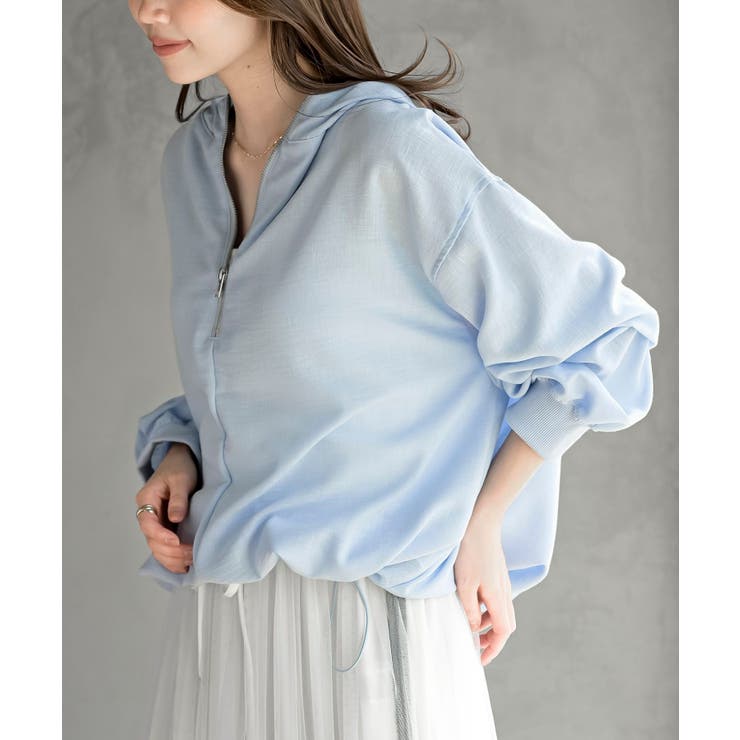 サックス | ハーフジップフードプルオーバー | rps