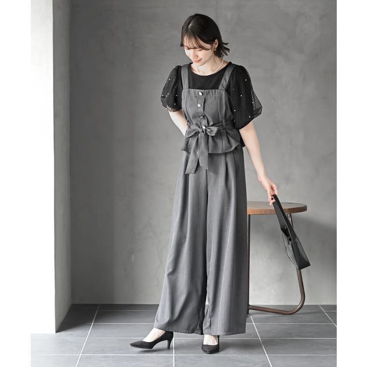 多釦ビスチェ×ワイドパンツセットアップ[品番：RPSW0003672]｜rps