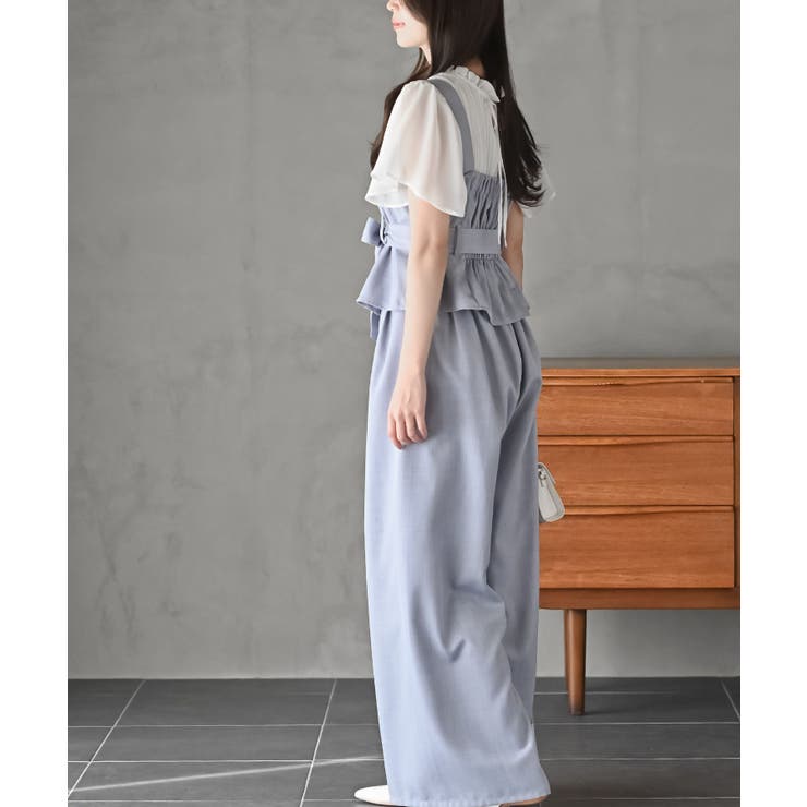 多釦ビスチェ×ワイドパンツセットアップ[品番：RPSW0003672