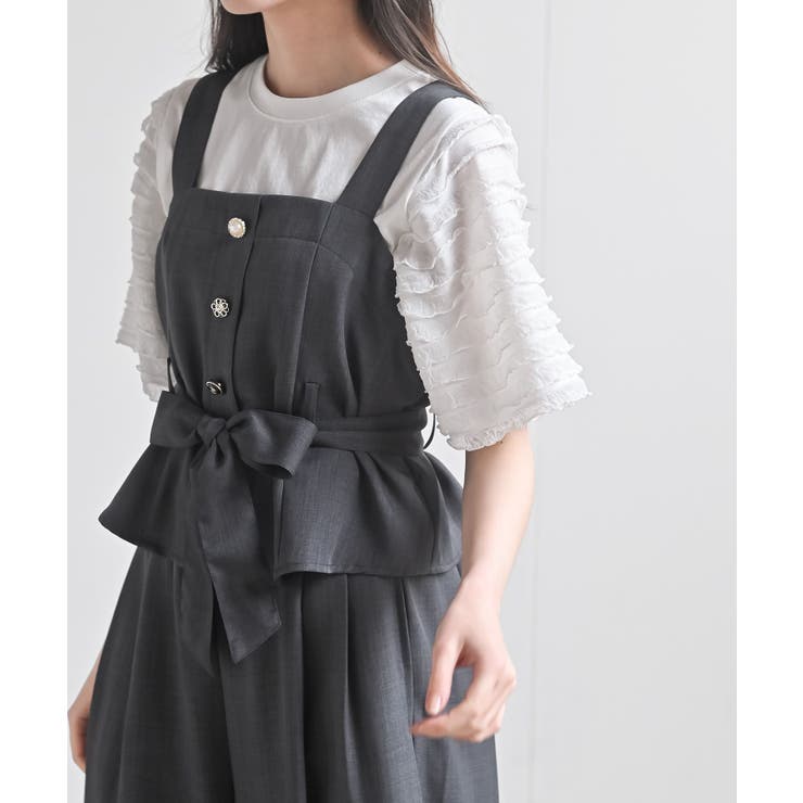 多釦ビスチェ×ワイドパンツセットアップ | rps | 詳細画像7 